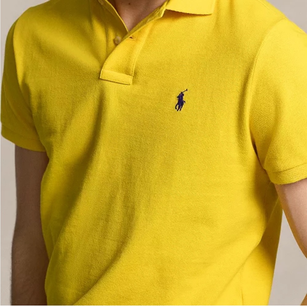 Polo Ralph Lauren Classic-Fit Cotton Polo Shirt Yellow Polo Shirt - Picture 2 of 14